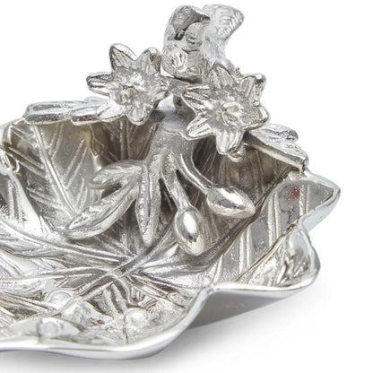 Handcrafted Aluminum Snack Bowl, Bird Branch Design, Rustic Metal Decor