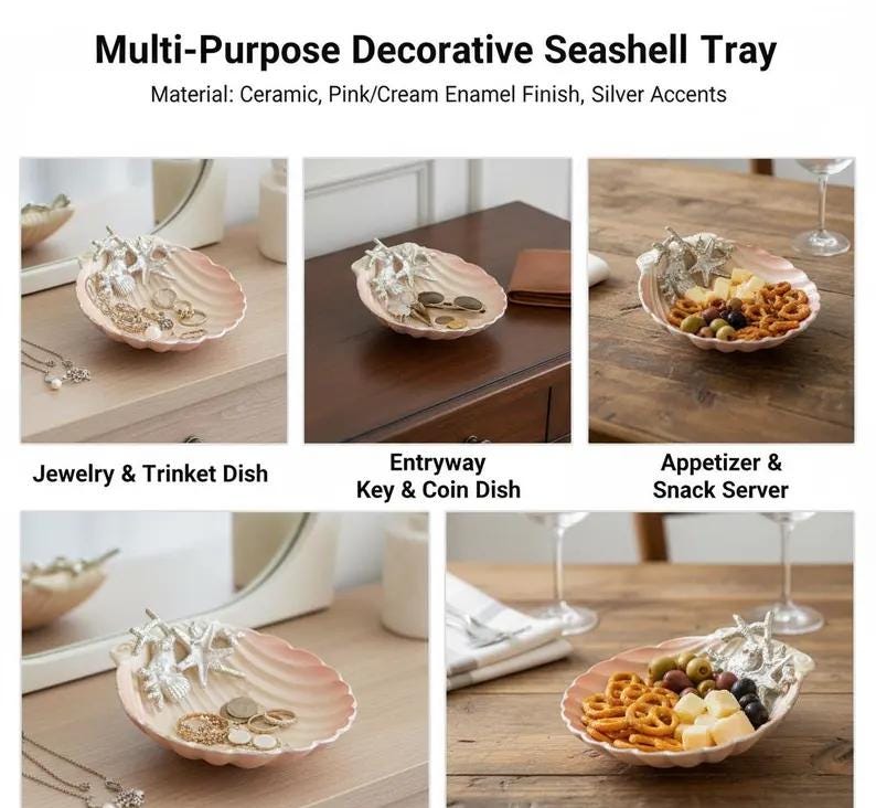 Pink Enamel Serving Bowl | Coastal Home Decor Centerpiece