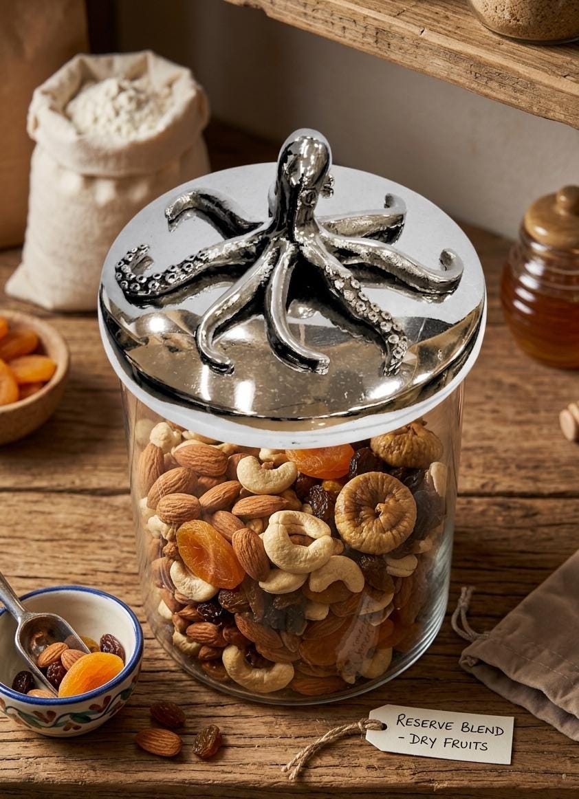 Octopus Abalone Trinket Jar, Coastal Nautical Storage, Beach House Accent, Ocean Jewelry Box