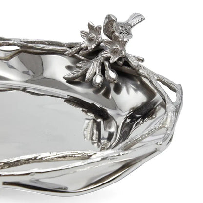 Handmade Aluminum Serving Tray, Decorative Centerpiece, Festive Table Decor, Metal Platter