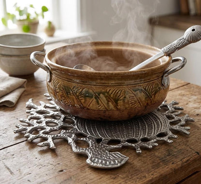 Sea Urchin Trivet, Coastal Kitchen Decor, Ocean Inspired Hot Pot Stand