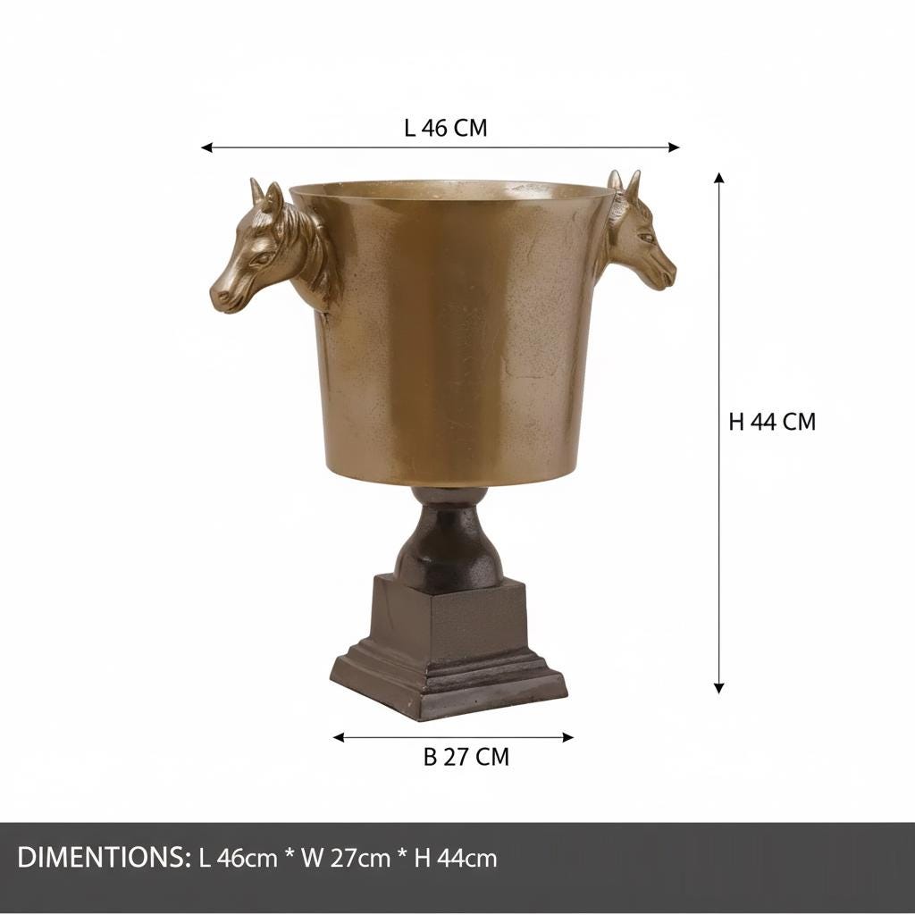 Horse Head Champagne Bucket, Ice Bucket for Wine & Champagne, Equestrian Bar Decor, Aluminum Wine Cooler, Luxury Gift, Party Bucket