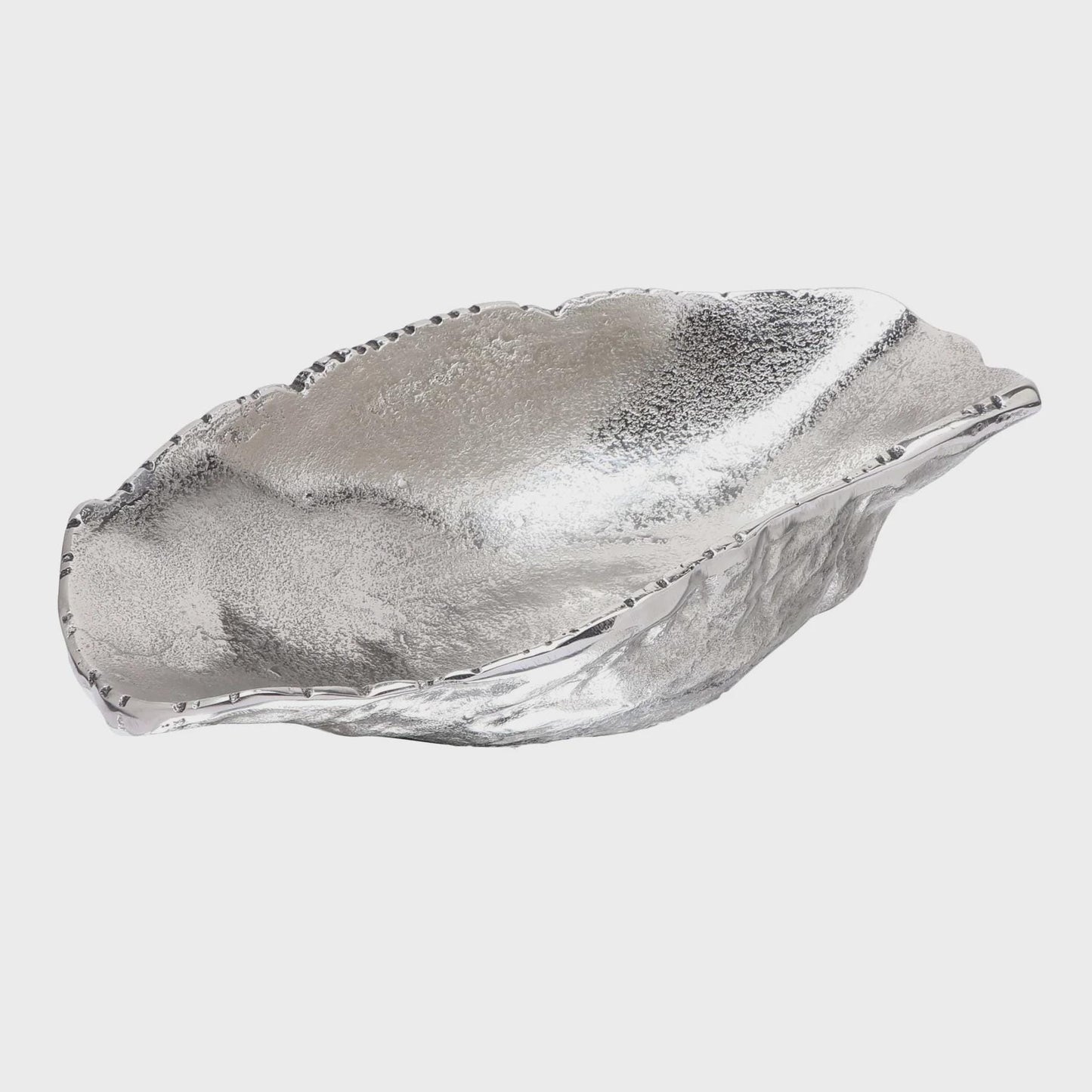 Nickel Plated Aluminum Runabout Bowl | Polished Silver Decorative Accent Piece