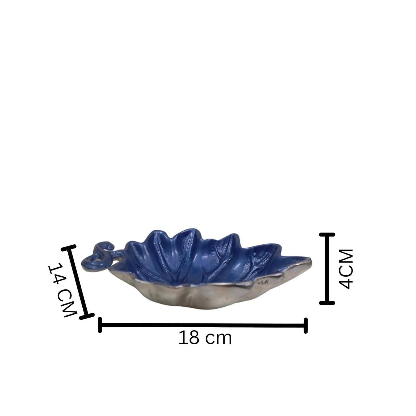 Handcrafted Leaf Enameled Aluminum Bowl, Rustic Snack Tray, Jewelry Holder