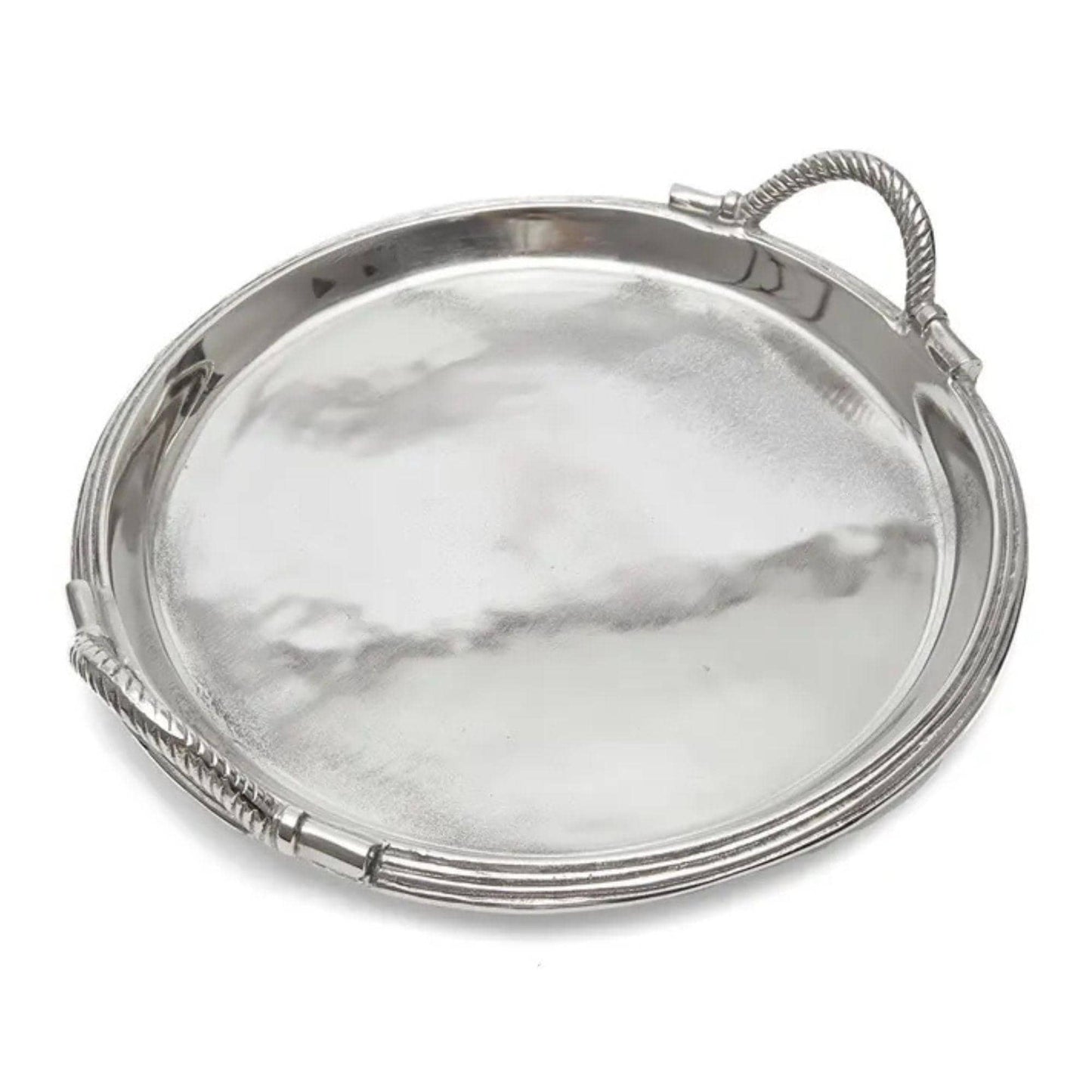 Handcrafted Aluminum Serving Tray, Festive Platter, Dry Fruit Decor, Diwali Wedding Serveware