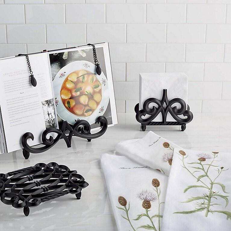 Ardenne Napkin Holder: Rustic Farmhouse Metal Table Decor Organizer