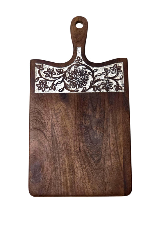 Rustic Wooden Charcuterie Board – Farmhouse Kitchen Serving Platter