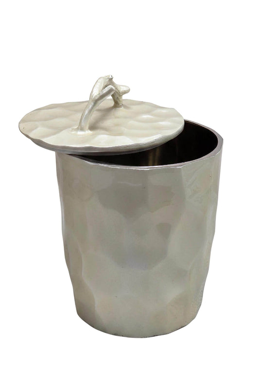 Antler Handle Ice Bucket | Mother of Pearl Enamel Barware