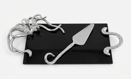 Octopus Granite Cheese Board, Ocean Coastal Serving Tray, Seafood Kitchen Decor