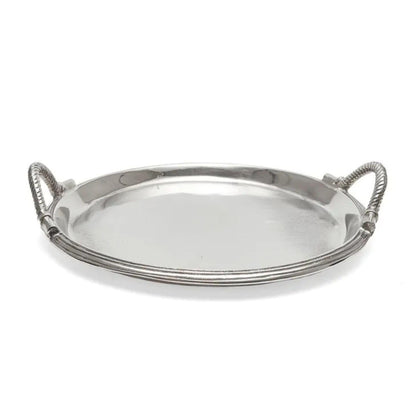 Handcrafted Aluminum Serving Tray, Festive Platter, Dry Fruit Decor, Diwali Wedding Serveware