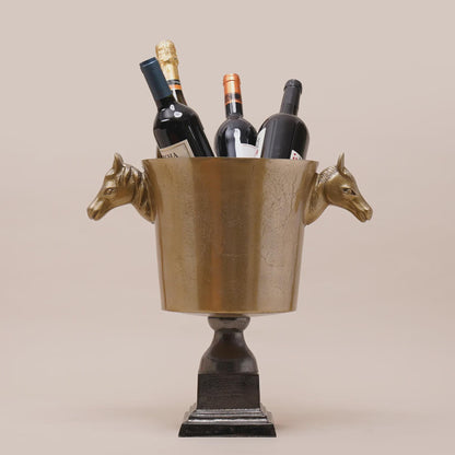 Horse Head Champagne Bucket, Ice Bucket for Wine & Champagne, Equestrian Bar Decor, Aluminum Wine Cooler, Luxury Gift, Party Bucket