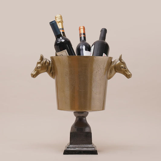 Horse Head Champagne Bucket, Ice Bucket for Wine & Champagne, Equestrian Bar Decor, Aluminum Wine Cooler, Luxury Gift, Party Bucket