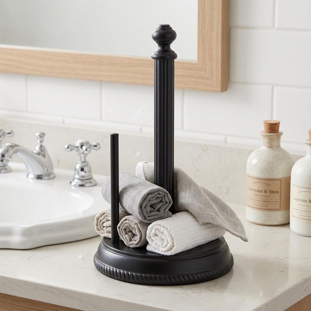 Freestanding Toilet Paper Holder | Rustproof Aluminium, Space Saving Design