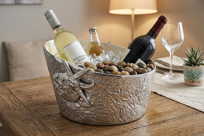 Conch Shell Wine Bottle Holder, Coastal Bar Accent, Nautical Wine Rack, Ocean Theme Decor