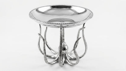 Handcrafted Aluminum Octopus Serving Plate | Coastal Table Centerpiece Tray