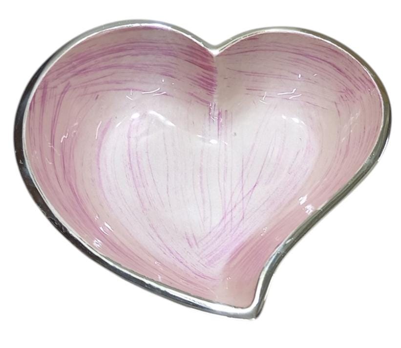 Handcrafted Heart Aluminum Bowl, Decorative Serving Dish, Romantic Home Decor Accent