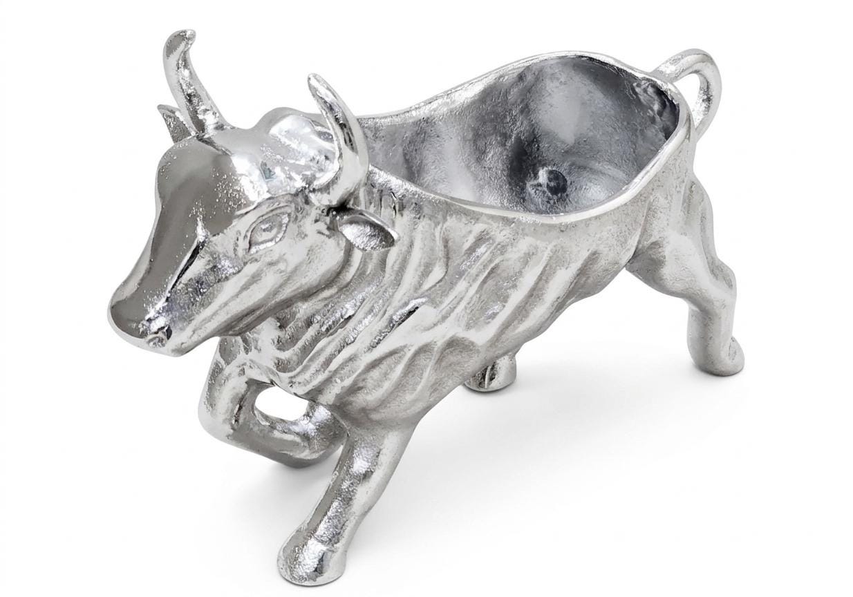 Bull Wine Holder | 2 Bottle Metal Wine Rack | Rustic Animal Décor | Bar & Table Centerpiece