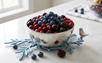 Handcrafted Aluminum Fruit Bowl | Bird Branch Centerpiece | Rustic Home Decor