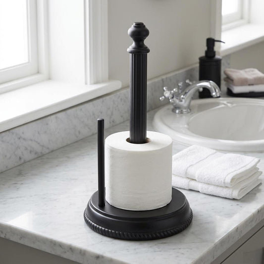 Freestanding Toilet Paper Holder | Rustproof Aluminium, Space Saving Design