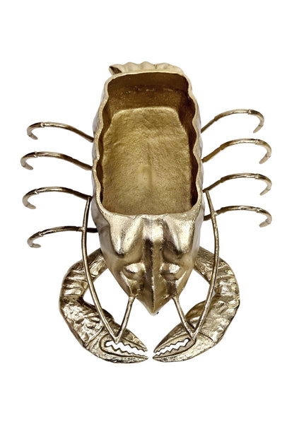 Gold Lobster Wine Bottle Holder, Nautical Bar Decor, Beach House Wine Rack