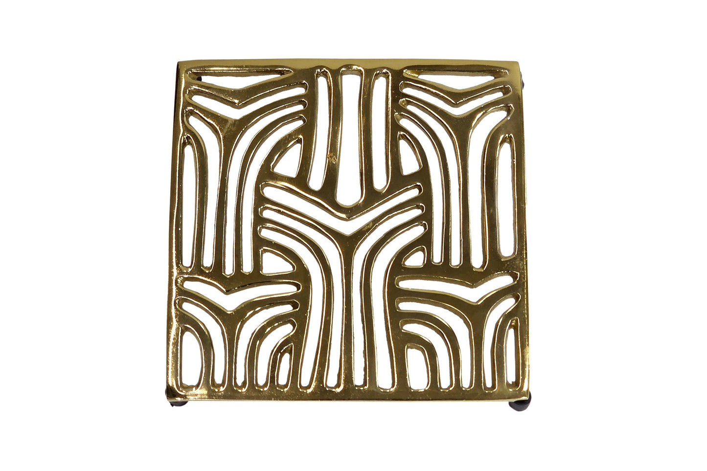 Modern Gold Square Trivet – Minimalist Heat-Resistant Kitchen Hot Pad