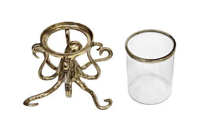 Octopus Candle Holder | Nautical Resin Decor, Coastal Ocean Accent