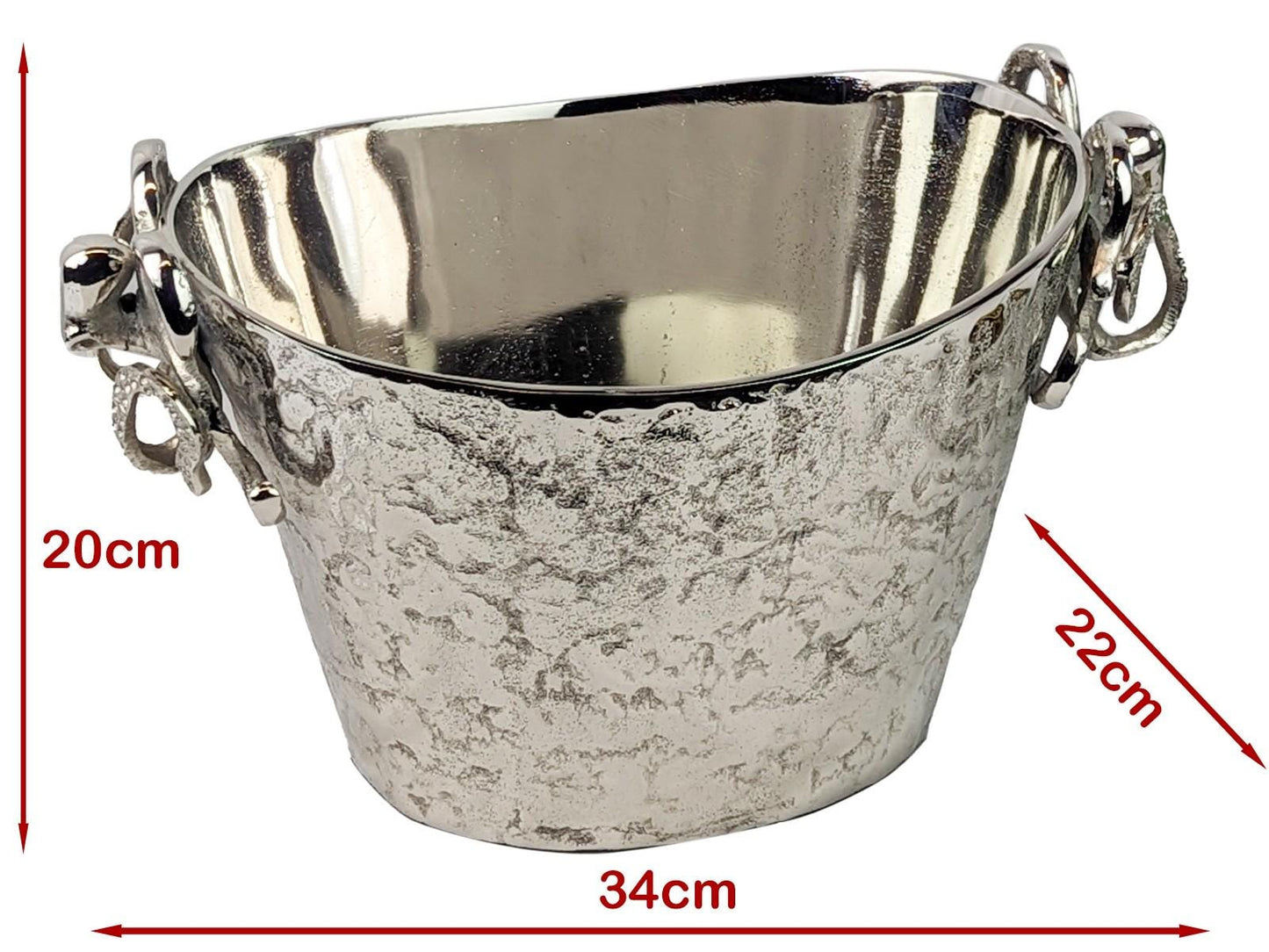 Octopus Handle Aluminum Ice Bucket | Coastal Barware Silver Plated Champagne Bucket