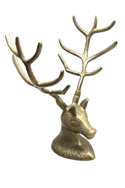 Antique Brass Aluminum Deer Stand Bowl, Wine Chiller Centerpiece