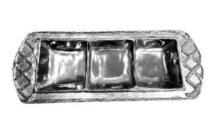 Trellis 3-Section Condiment Server | Modern Divided Serving Tray