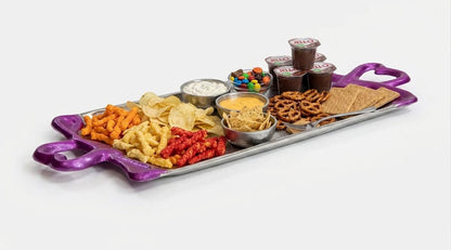 Aluminum Serving Tray, Decorative Metal Ottoman Coffee Table Tray, Rustic Farmhouse Wedding Gift