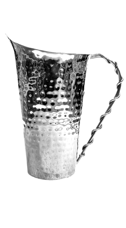 Hand Hammered Metal Water Pitcher | Rustic Vintage Style Serving Jug