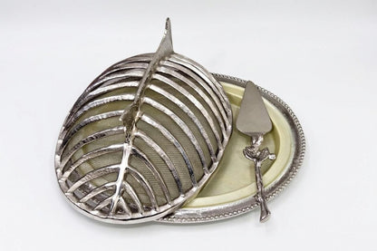 Fish Design Cheese Platter with Lid – Enamel Aluminum Charcuterie Serving Tray