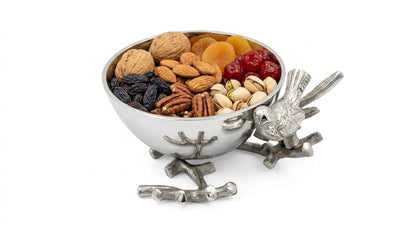 Handmade Aluminum Bird Bowl | Decorative Table Centerpiece