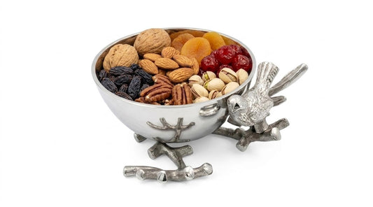 Handmade Aluminum Bird Bowl | Decorative Table Centerpiece