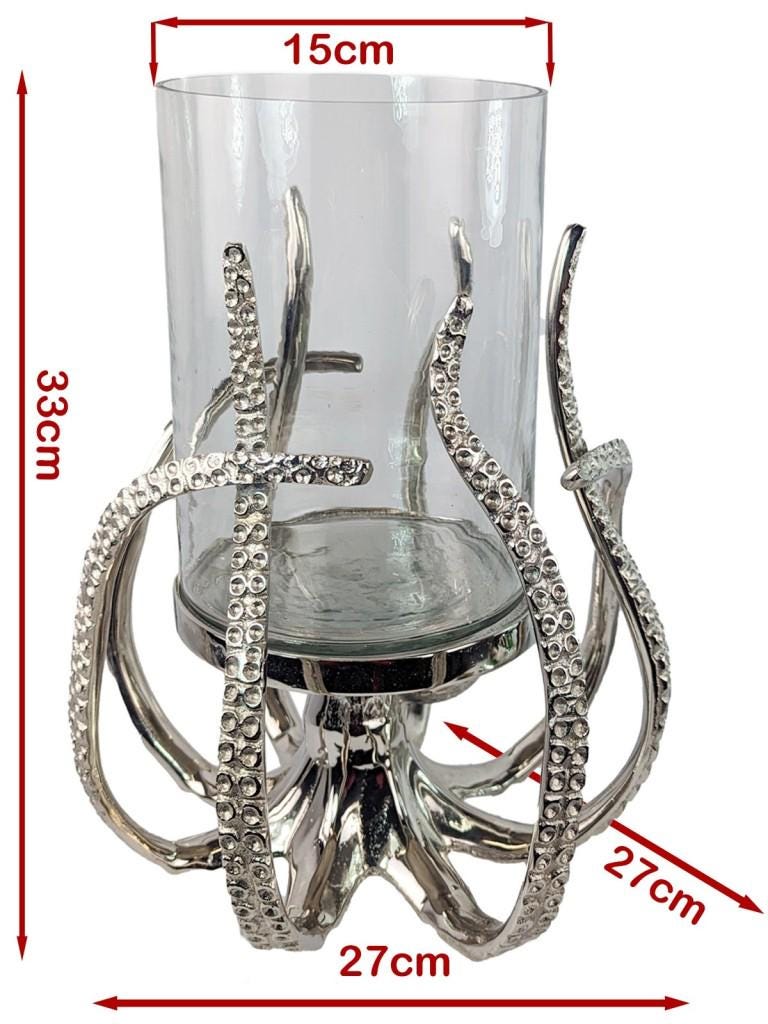 Illuminate Your Space with the Unique Octopus Candle Holder | Coastal Hurricane Lantern, 33cm
