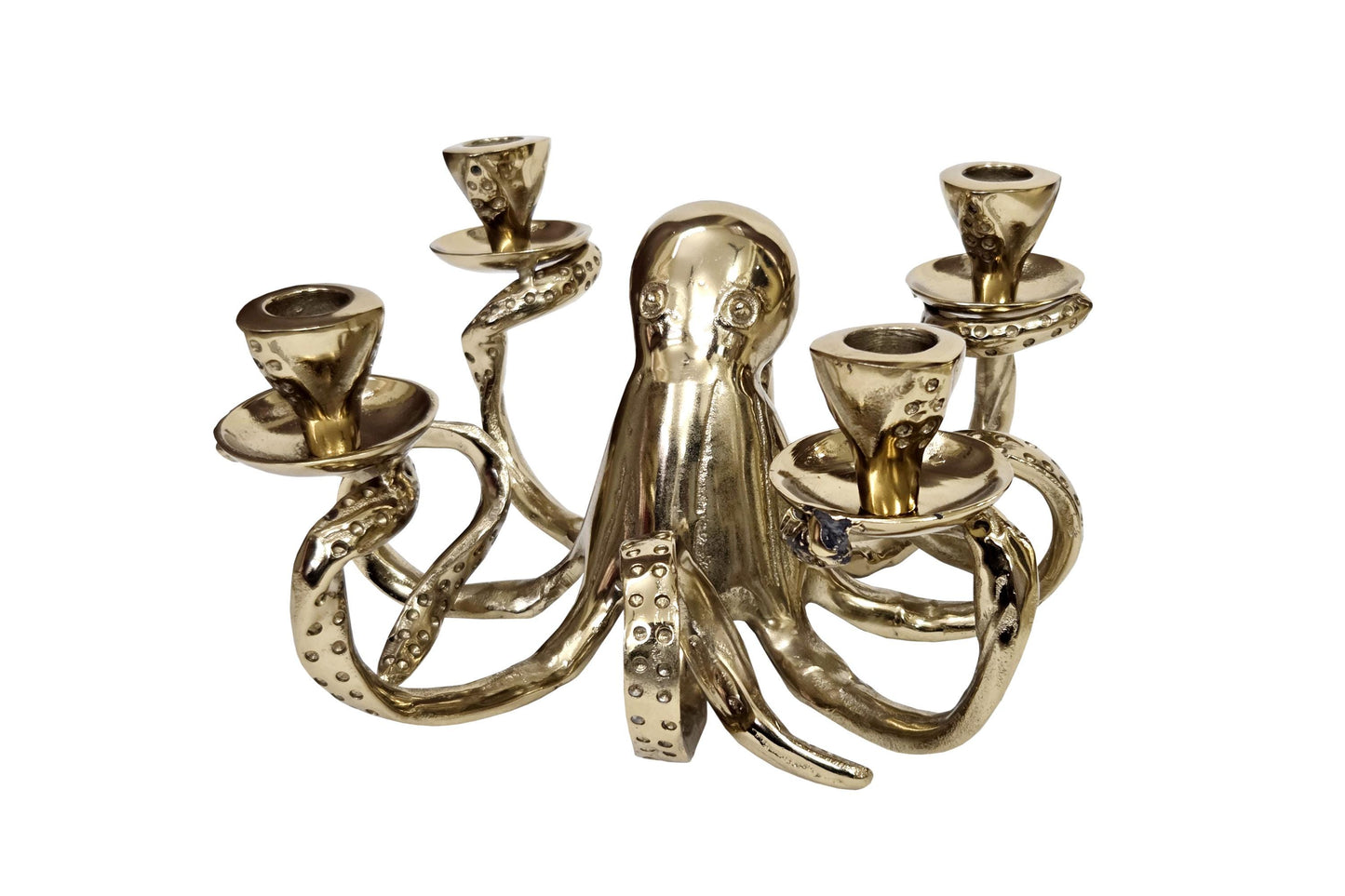 Octopus Candelabra: Gothic Nautical 4-Arm Tentacle Candle Holder – Ocean Decor