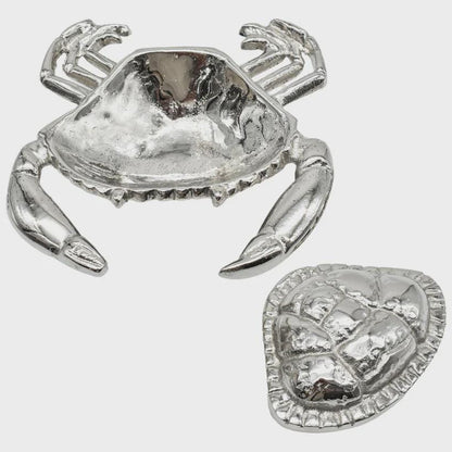 Aluminum Crab Butter Dish with Lid | Coastal Christmas Tableware