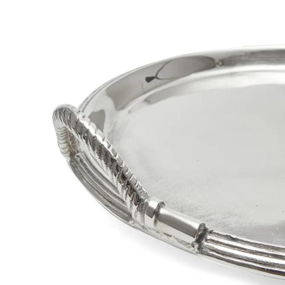 Handcrafted Aluminum Serving Tray, Festive Platter, Dry Fruit Decor, Diwali Wedding Serveware