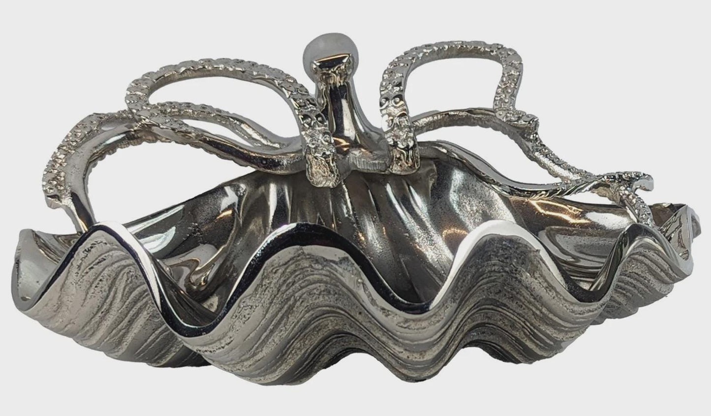 Handcrafted Aluminum Octopus Shell Wine Cooler, Coastal Bar Decor, Nautical Ice Bucket