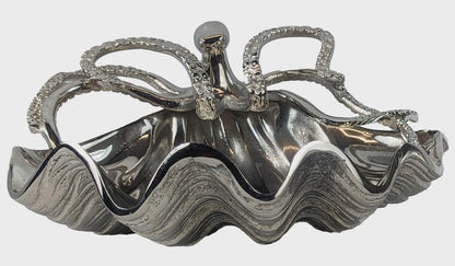 Handcrafted Aluminum Octopus Shell Wine Cooler, Coastal Bar Decor, Nautical Ice Bucket