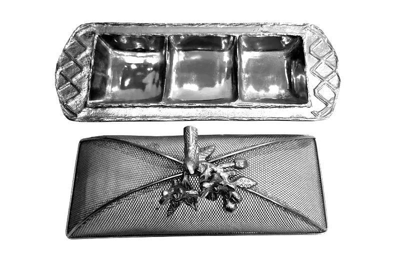 Trellis 3-Section Condiment Server | Modern Divided Serving Tray