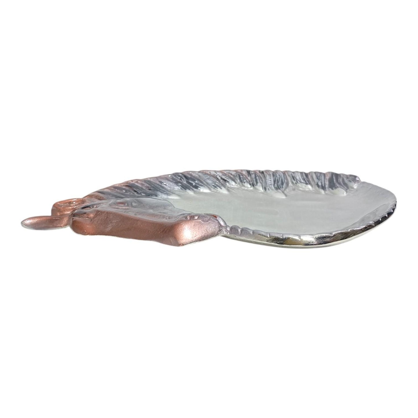 Handcrafted Cast Aluminum Horse Head Bowl, Enamel Interior Jewelry Tray