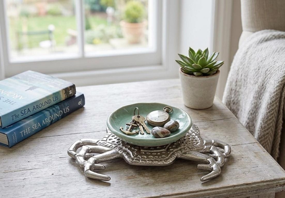 Cast Aluminium Crab Trivet, Nautical Coastal Kitchen Decor, Seafood Lover Accent
