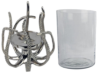 Illuminate Your Space with the Unique Octopus Candle Holder | Coastal Hurricane Lantern, 33cm