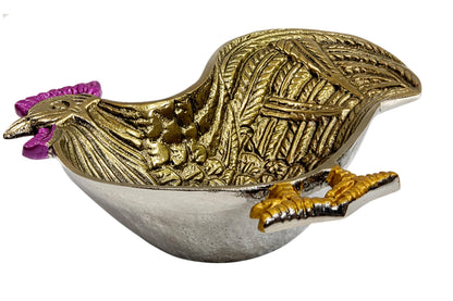 Handcrafted Rooster Tidbit Bowl, Farmhouse Snack Tray, Rustic Decor, Candy Nut Serving Dish