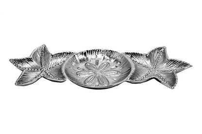 Handcrafted Aluminum Platter | Silver Serving Tray, Table Centerpiece