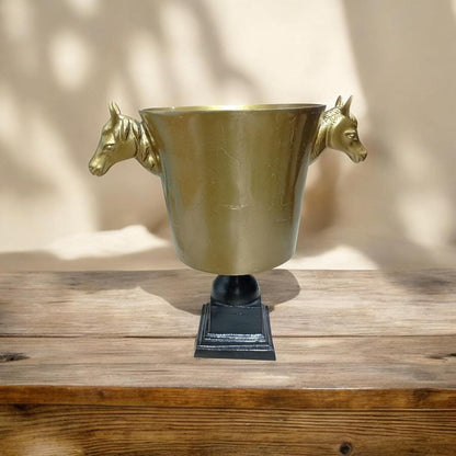 Horse Head Champagne Bucket, Ice Bucket for Wine & Champagne, Equestrian Bar Decor, Aluminum Wine Cooler, Luxury Gift, Party Bucket