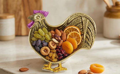 Handcrafted Rooster Tidbit Bowl, Farmhouse Snack Tray, Rustic Decor, Candy Nut Serving Dish