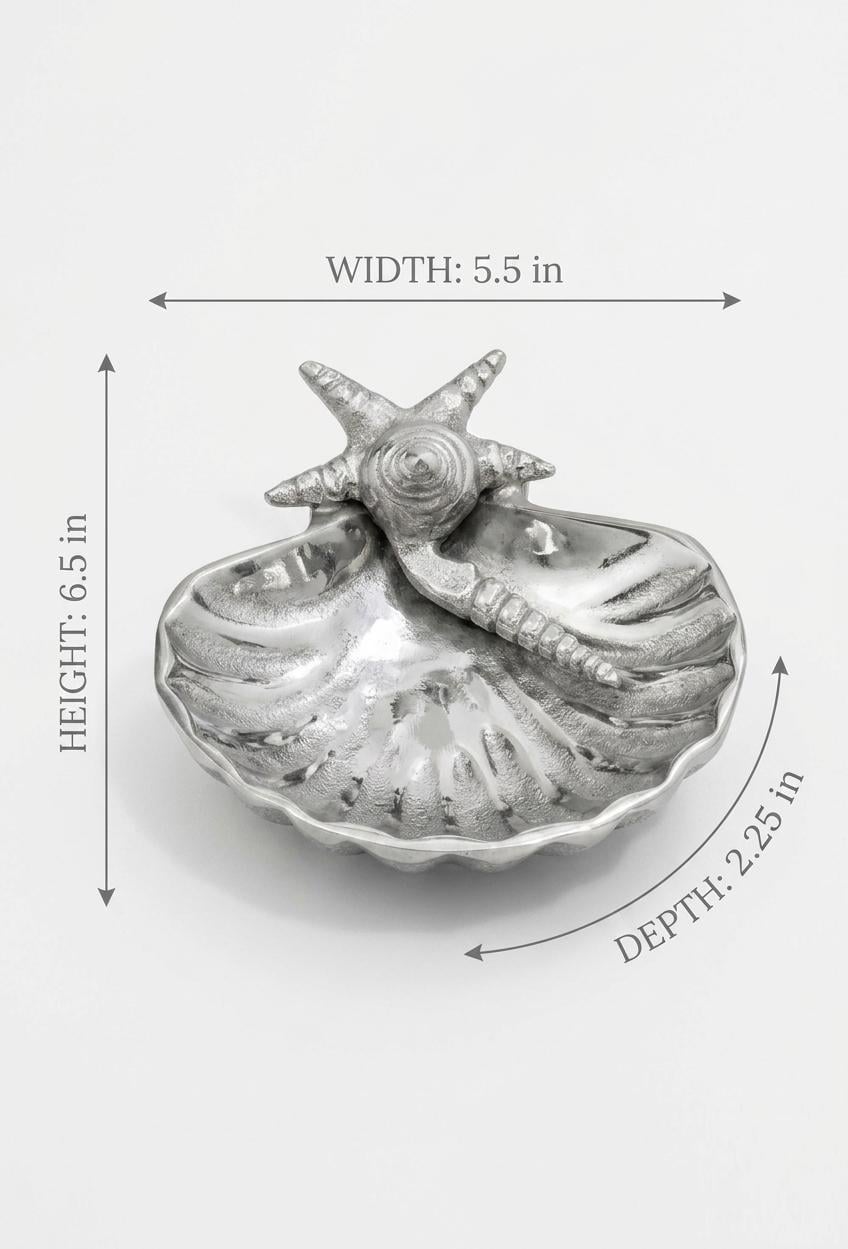 Shell Cluster Nappy Dish, Coastal Decorative Bowl, Beach House Decor, Seashell Trinket Tray