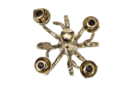 Octopus Candelabra: Gothic Nautical 4-Arm Tentacle Candle Holder – Ocean Decor